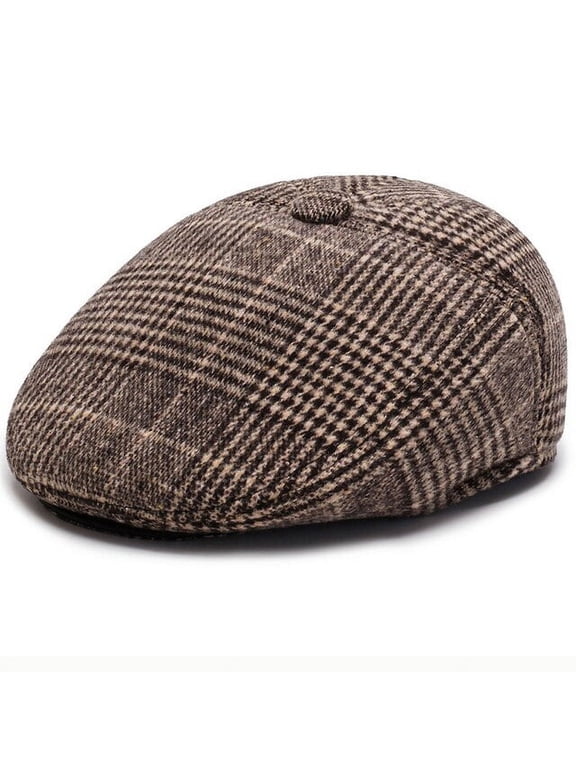Beret Cap Men Autumn Winter Hat Earflap Cap Thick Warm Men Ear Flap Dad Hat Vintage Newsboy Ivy Flat Cap Male Wool Beret