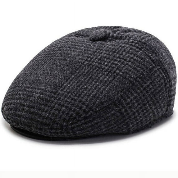 SikaFu Beret Cap Men Autumn Winter Hat Earflap Cap Thick Warm Men Ear Flap Dad Hat Vintage Newsboy Ivy Flat Cap Male Wool Beret