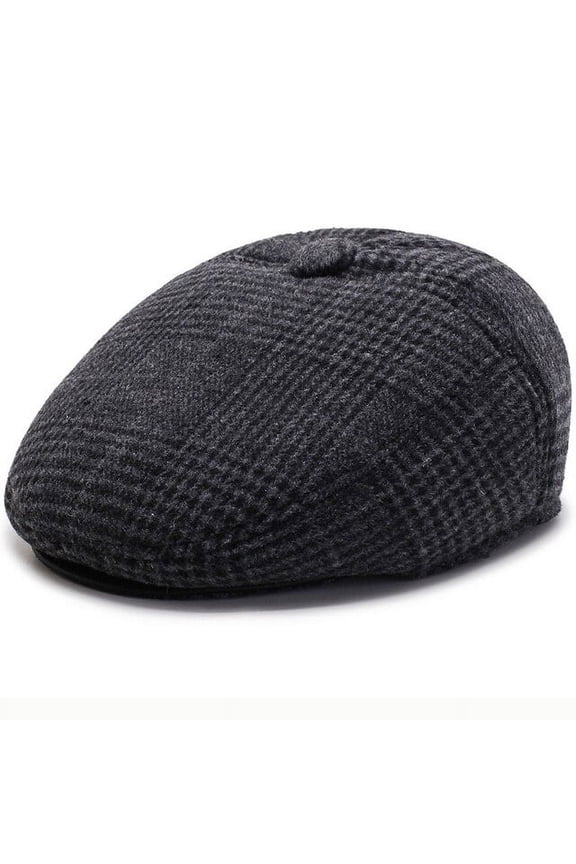 Beret Cap Men Autumn Winter Hat Earflap Cap Thick Warm Men Ear Flap Dad Hat Vintage Newsboy Ivy Flat Cap Male Wool Beret