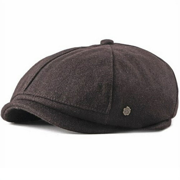 SikaFu Beret Cap Men Women Autumn Winter Wool Cap Hat Solid Octagonal Newsboy Cap Artist Painter Retro Flat Ivy Cap Unisex Beret