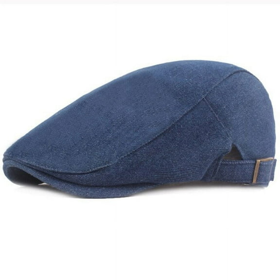 SikaFu Beret Cap Men Women Cotton Denim Berets for Men Women Artist Painter Beret Hat Adjustable Ivy Newsboy Gastby Flat Cap