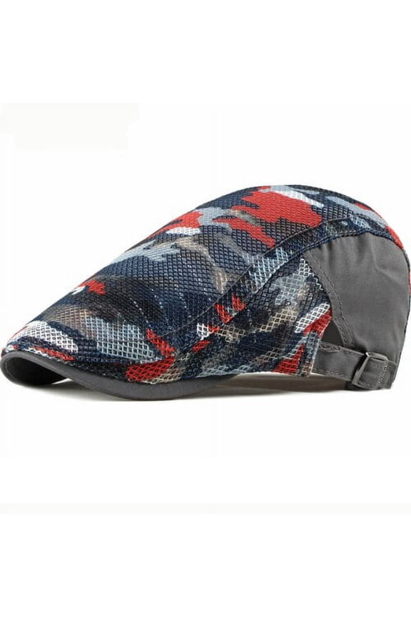 Beret Cap Summer Sun Hats for Men Women Breathable Men Trucker Mesh Cap Adjustable Camouflage Ivy Newsboy Flat Cap Berets