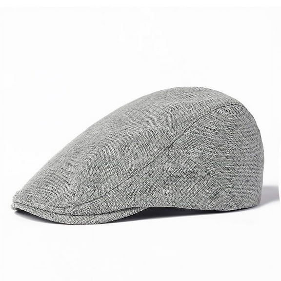 SikaFu Beret Hat Men's Spring And Summer Thin Air -Breathable Imitation Hemp Tongue Cap Solid Color Forward Hat Middle Elderly Sunscreen Hat