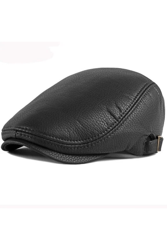 Beret High Quality PU Leather Hat Men Women Adjustable Gastby Ivy Newsboy Flat Cap Retro Artist Painter Hat Men Beret Cap