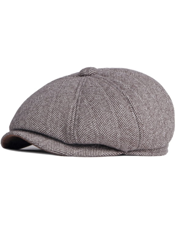 Beret Thick Warm Autumn Winter Hat Men Octagonal Newsboy Cap Male Earflap Flat Cap Artist Painter Beret Hat Ivy Beret Cap