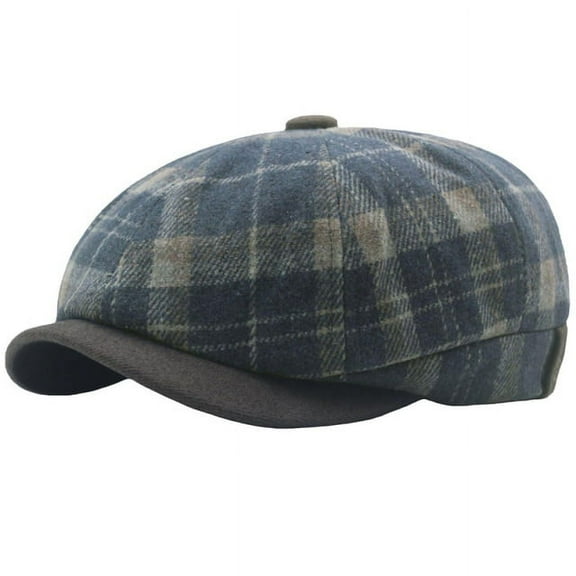 SikaFu Berets Autumn Winter Hats for Men Women Vintage Plaid Octagonal Newsboy Cap Retro Artist Painter Wool Beret Hat Beret Cap