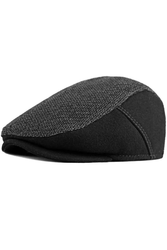 Berets Men Cap Thick Warm Wool Beret Hat with Ear Flap Retro Ivy Newsboy Flat Cap Male Ajustable Autumn Winter Beret Cap