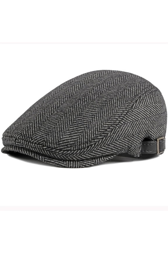 Berets Men High Quality Autumn Winter Wool Hat Striped Ivy Newsboy Flat Cap Artist Painter Hat Male Adjustable Beret Cap