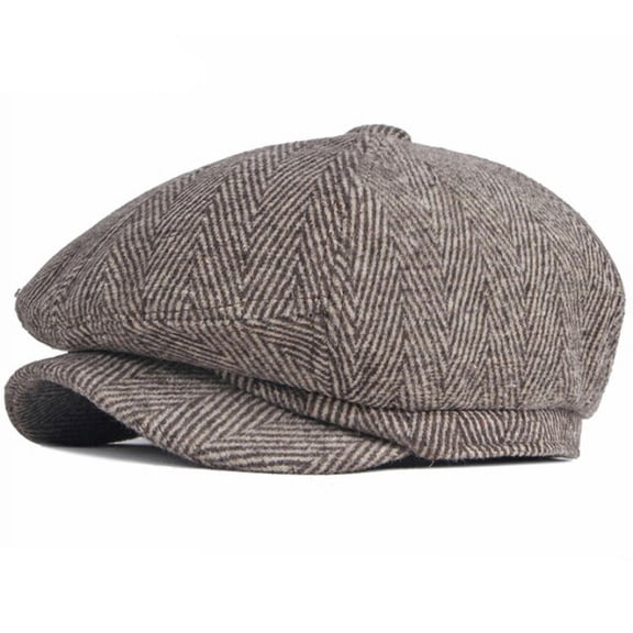 SikaFu Berets New Autumn Winter Hat Vintage Wool Beret Cap Retro Octagonal Newsboy Flat Cap Men Women Artist Painter Beret Hat