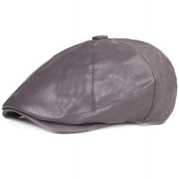 SikaFu Berets New Fashion PU Leather Hat Women Solid Octagonal Newsboy Cap Ladies Retro Artist Painter Beret Hat Female Flat Cap