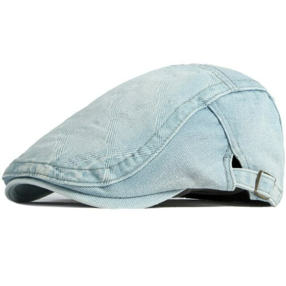 SikaFu Berets New Spring Autumn Hat Cap for Men Women Adjustable Ivy Newsboy Flat Cap Beret Hat Male Female Denim Beret Cap