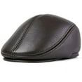 thumbnail image 1 of SikaFu Berets for Men High Quality Autumn Winter Cap Hat Men Genuine Leather Beret Cap Elder Man Dad Hat with Ear Flap Beret Hat, 1 of 6