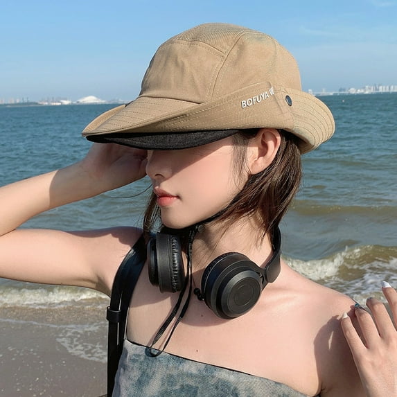 SikaFu Big Hat Rear Sun Fisherman Hat Female Summer Anti -Ultraviolet Sunscreen Sun Hat Fast Dry Travel Mountaineering Cap