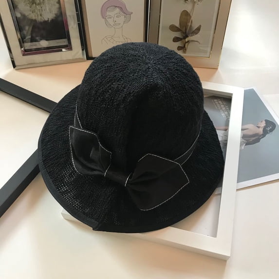 SikaFu Bow Dome Fisherman Hat For Women In Summer, Popular On The Internet, Breathable With Small Eaves, Revealing A Trendy Face, Sunshade, Sunscreen Basin Hat, Trendy