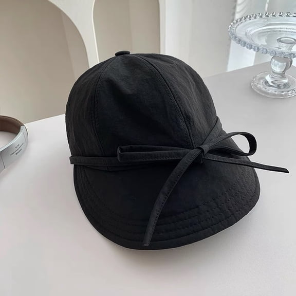 SikaFu Bowtie Beige Fisherman Hat For Women, Thin Summer Quick Drying Sun Shading And Sun Protection Hat, Korean Version Versatile, Face Enhancing Small Hat Trend