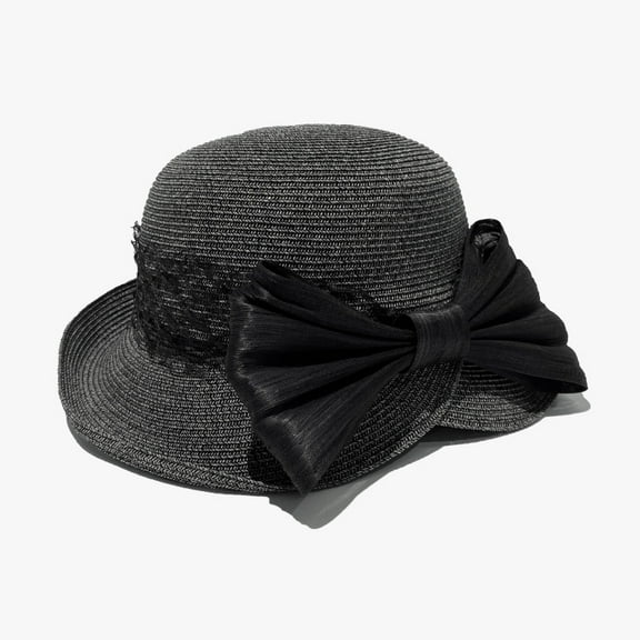 SikaFu Bowtie Straw Hat For Women's Summer New Big Eaves Sunshade And Sunscreen Hat For Outdoor Outgoing On Beach Beach Sun Cool Hat