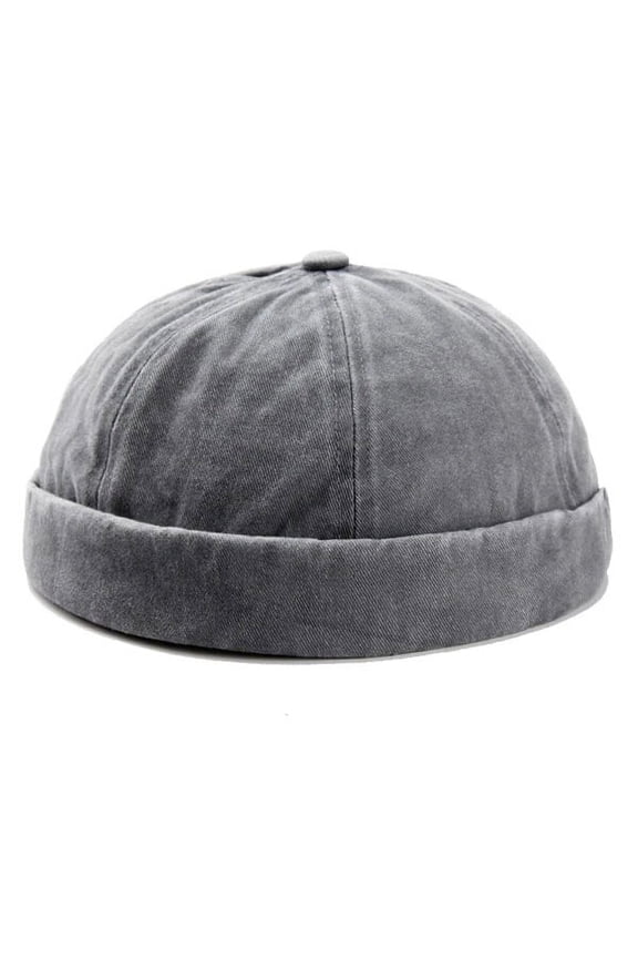 Brimless Docker Cap Washed Style Boy Girls Student Skullcap Hats Men Cotton Beanie Docker Brimless Hat Rolled Cuff Harbour Hats