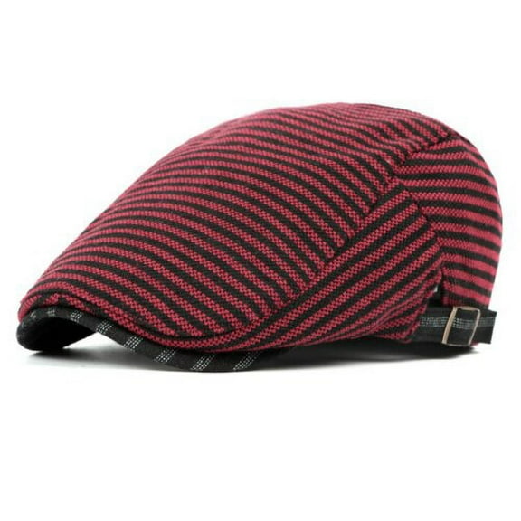 SikaFu British Style Mens Hats Striped Beret Hats for Men Unisex Newsboy Cap Hat Stylish Gastby Cabbie Flat Cap Fashion Ivy Cap
