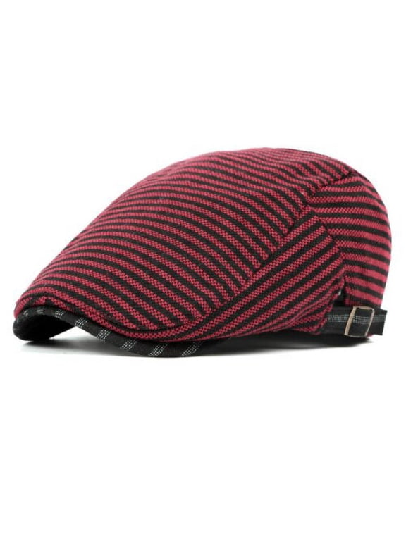 British Style Mens Hats Striped Beret Hats for Men Unisex Newsboy Cap Hat Stylish Gastby Cabbie Flat Cap Fashion Ivy Cap