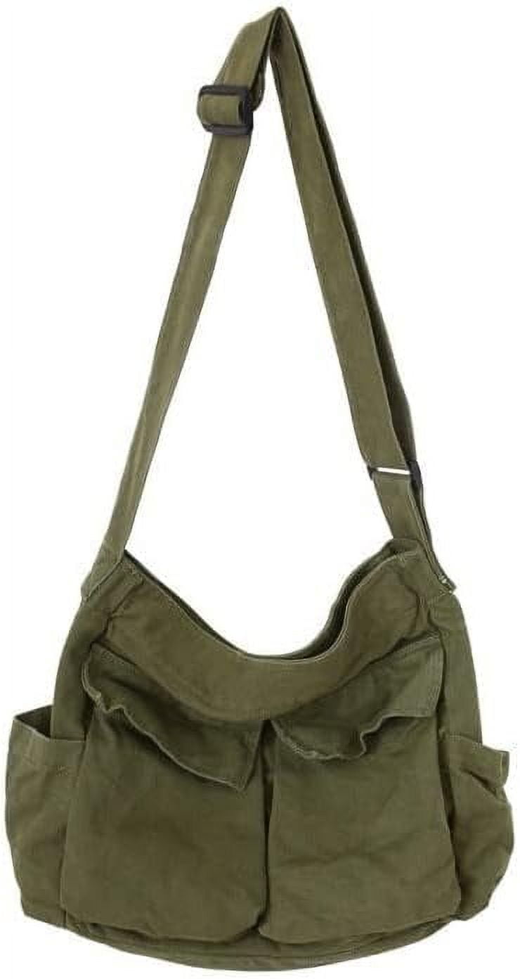 SikaFu Canvas Messenger Vintage Bag Letter Pattern Crossbody