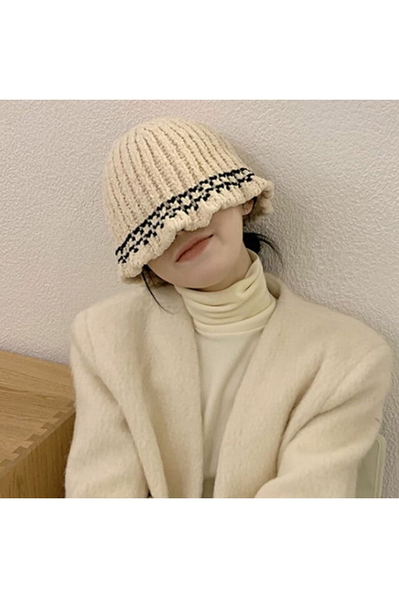 Chenille Striped Knitted Bucket Hats Winter Handmade Crochet Warm Fisherman Hat Outdoor Panama Bob Women's Hip Hop Cap Gorros