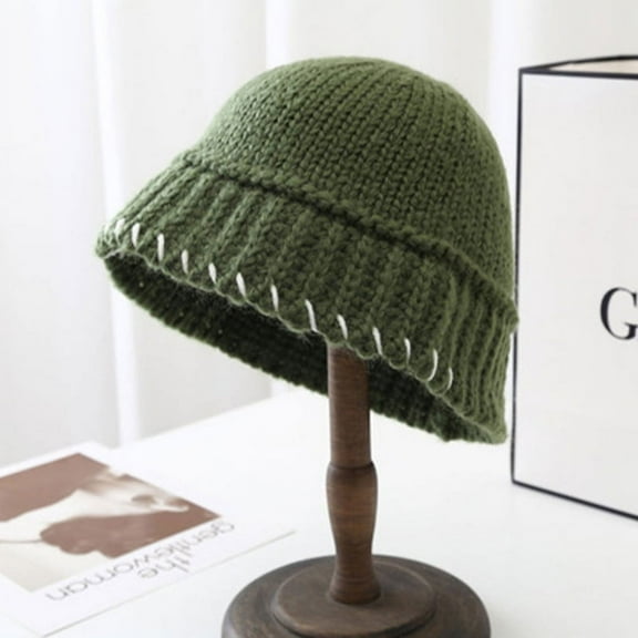 SikaFu Cold Hat Pot Hat Ladies Knitting Wool Hat Warm Hat Wool Blending Fisherman Hat Girl Autumn And Winter