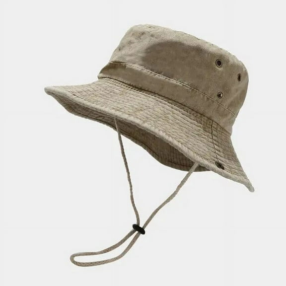 SikaFu Cotton Solid Bucket Hat Outdoor Fisherman Travel Sun Cap For Men And Women 19