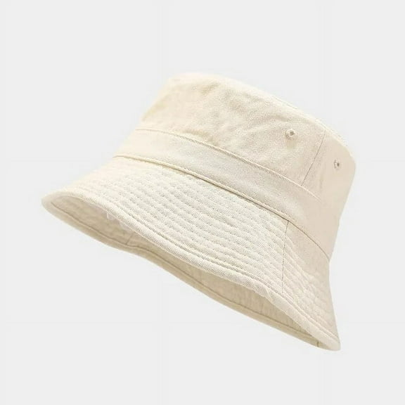 SikaFu Cotton Solid Color Bucket Hat Fisherman Hat Outdoor Travel Sun Cap For Men And Women 192