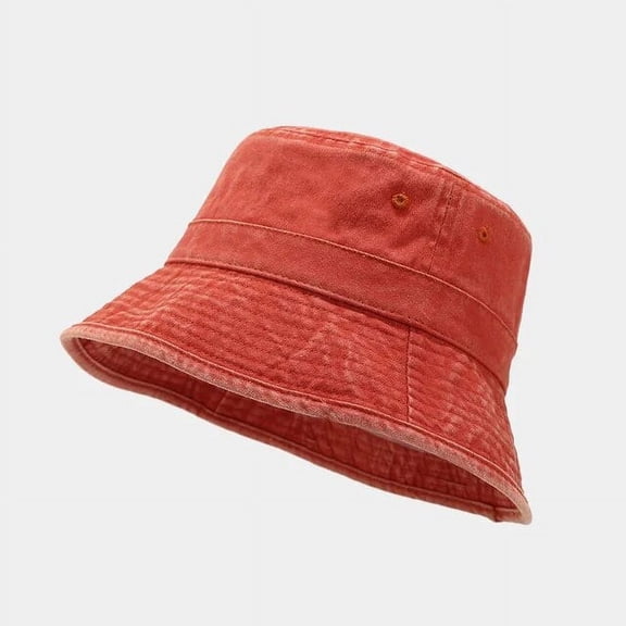 SikaFu Cotton Solid Color Bucket Hat Fisherman Hat Outdoor Travel Sun Cap For Men And Women 192