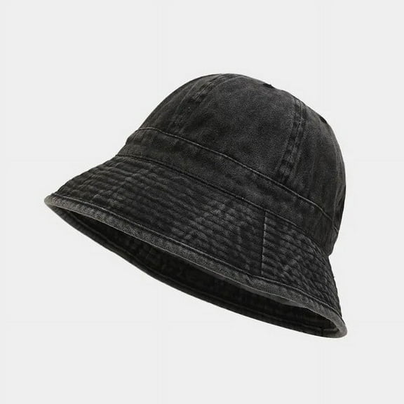 SikaFu Cotton Solid Color Bucket Hat Fisherman Hat Outdoor Travel Sun Cap For Men And Women 195