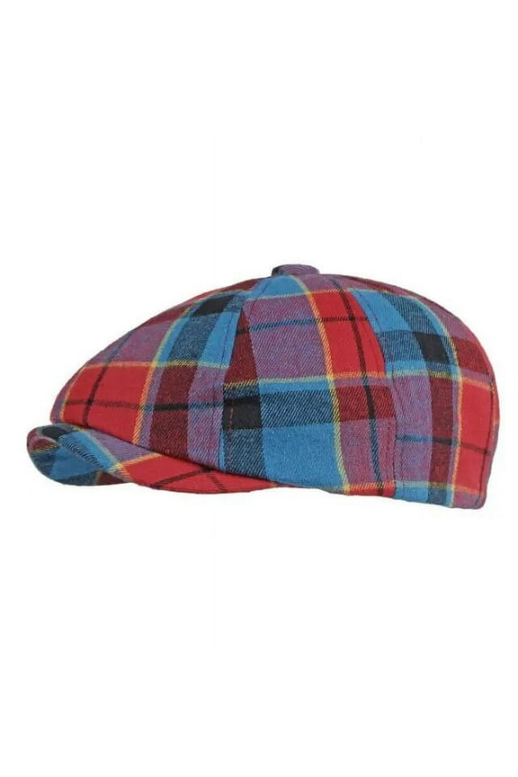 Cotton Spring Summer Patchwork Plaid Newsboy Caps Flat Peaked Cap Men and Women Painter Beret Hats 121