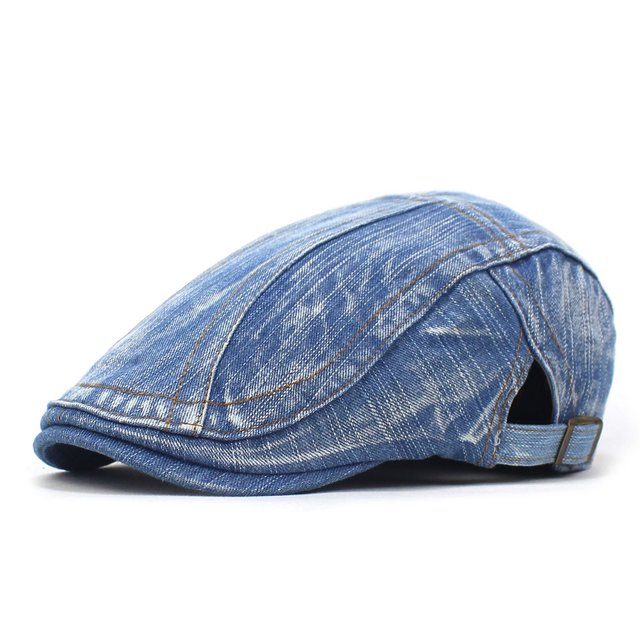 SikaFu Cotton Washed Denim Breda Hat Men's Front Hat European And ...