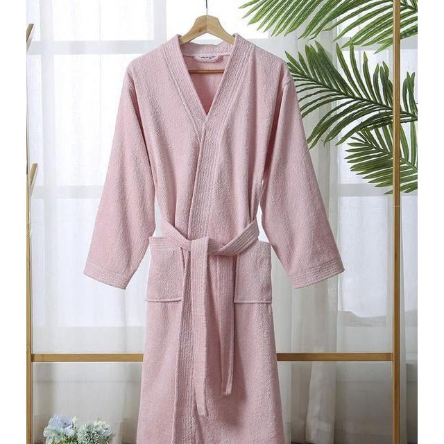 SikaFu Cotton Women Bathrobe Solid Terry Dressing Gown Ladies Kimono