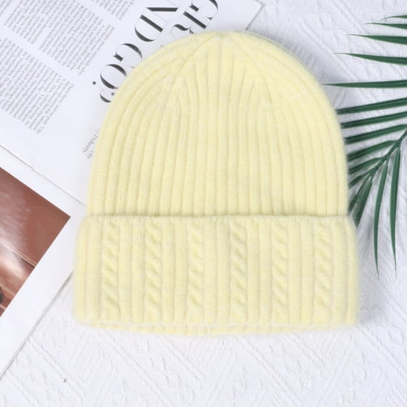 SikaFu Cross -Border Angola Rabbit Mao Mao Warm Pure Color Light Board Autumn And Winter Various Candy Candy Color Striped Capsule Hat Women