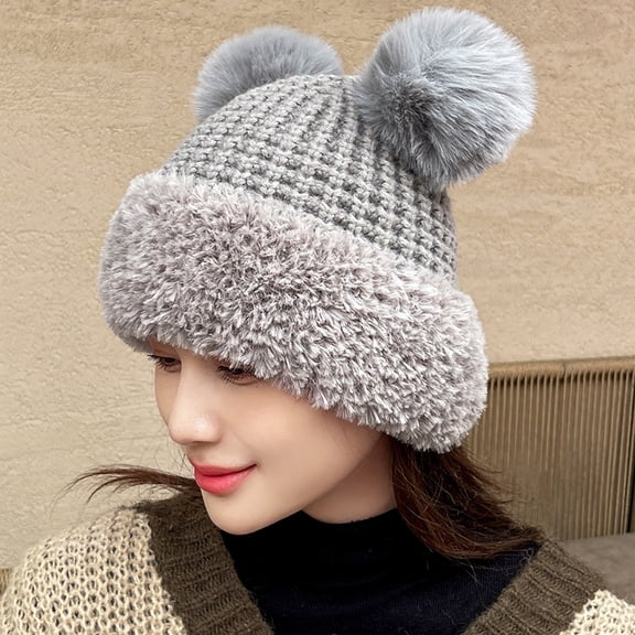 SikaFu Cute New Winter Hat Female Fashion Simplicity Earbarin Hat Creative Northern Winter Knitted Hat