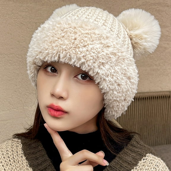SikaFu Cute New Winter Hat Female Fashion Simplicity Earbarin Hat Creative Northern Winter Knitted Hat