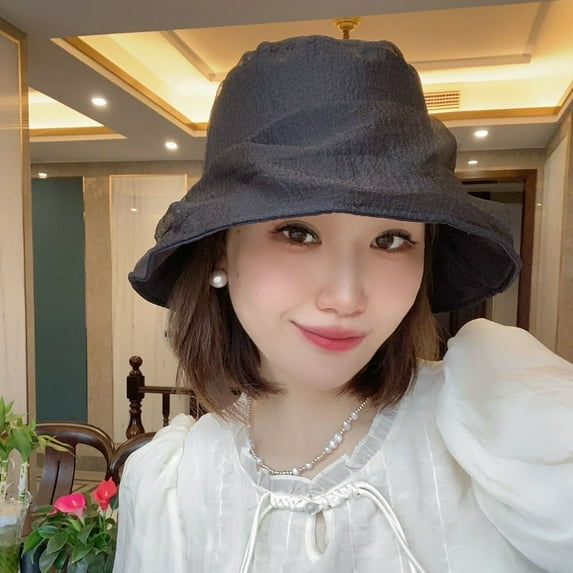 SikaFu Designer Niche Hat Female High -Quality Versatile Cloud Gauze Lace Fisherman Hat Summer Travels To Shade Sun Hat