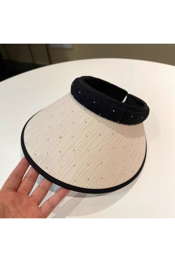 Diamond Empty Top Hat Casual Sunscreen Summer Cycling UV Outdoor Outdoor Outdoor Shading Showed Face Hoop Hat