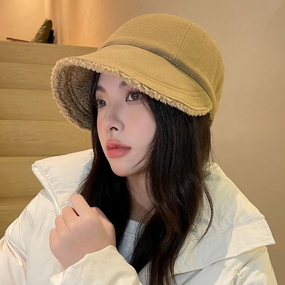 SikaFu Duck Tongue Hat For Children's Autumn And Winter Cold And Warm Protection, Velvet And Bike Riding Versatile Naked Tool, Baseball Fisherman Hat, Bowl Hat