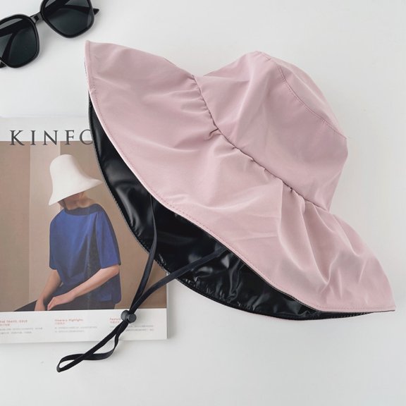 SikaFu Empty -Top Sun Hat Female Summer Anti -Ultraviolet Hat Can Fold The Fisherman Hat Vinyl Hat To Cover The Sun Hat