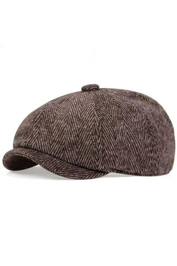 Fashion Hat Autumn Winter Hats Men Beret Herringbone Cap Warm Newsboy Beret Caps Tweed British Style Octagonal Hats Send Friends