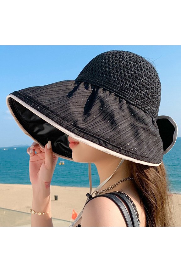 Fashionable Personality Empty Top Hat Ms. Summer Sequenant Big Hat Bave Sun Gockery Outdoor Face Hat Fisherman Hat