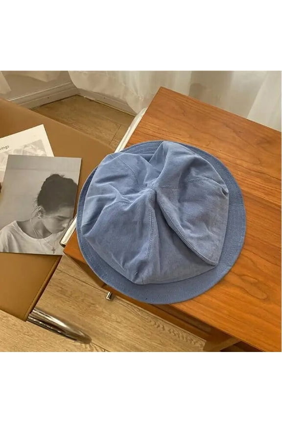 Fisherman Hat Female Spring And Summer Sun Protection UV Black Bucket Hat Wild Face-lift Irregular Shape Of Clouds Sun Gorro