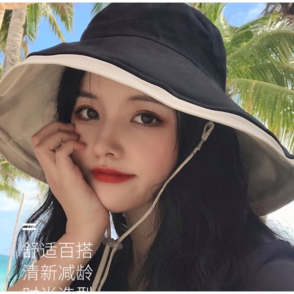 SikaFu Fisherman Hat Female Summer Anti -Ultraviolet Sun Sunscreen Covered Face, Japanese Versatile Net Red Sun Hat Female Korean Edition