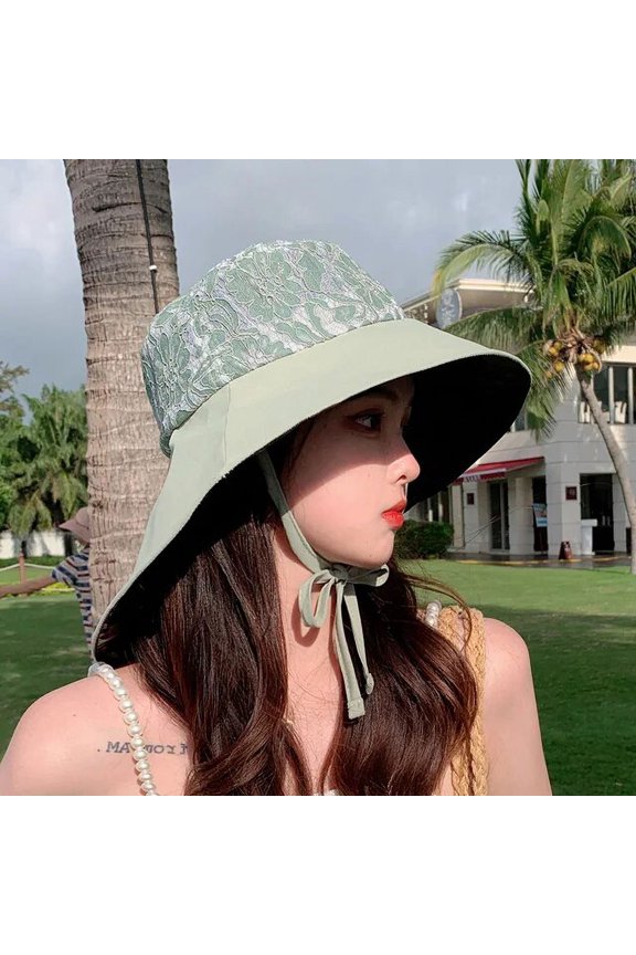 Fisherman Hat Female Summer Lace Bonnet Sun Hat Female Sun Shield Face Mask Versatile Fashion Sun Shade Hat Gorras Para Mujer