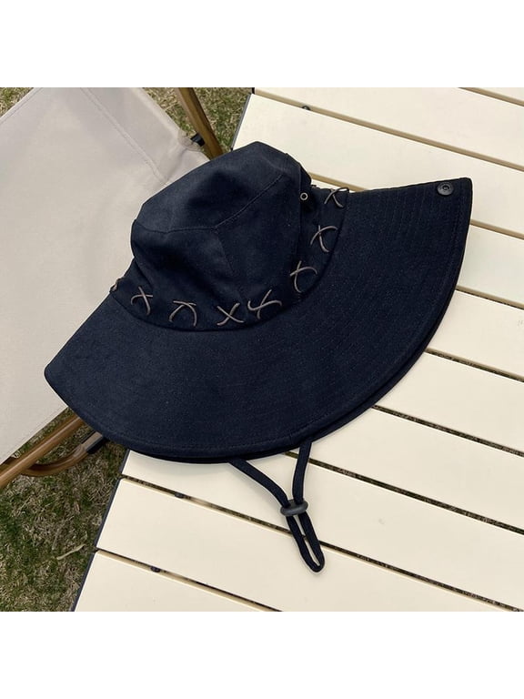 Fisherman Hat Girl Summer Big Eaves Outdoor Campaign Camping Sunshine Sunscreen Western Denim Hat Men's Sun Beach Hat