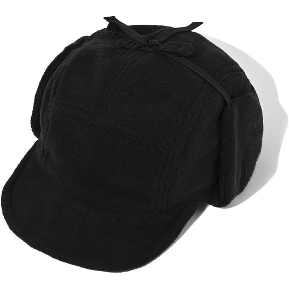 SikaFu Fleece Baseball Cap with Ear Flaps Warm Earmuff Cap Foldable Trapper Hat
