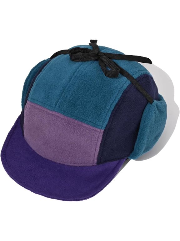 Fleece Baseball Cap with Ear Flaps Warm Earmuff Cap Foldable Trapper Hat