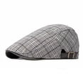 thumbnail image 1 of SikaFu Four Seasons Cotton Stripe Embroidery Newsboy Caps Flat Peaked Cap Men and Women Painter Beret Hats 112, 1 of 6
