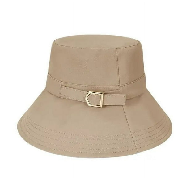 SikaFu Four Seasons Polyester Solid Bucket Hat Fisherman Hat Outdoor Travel Sun Cap for Girl and Women 187